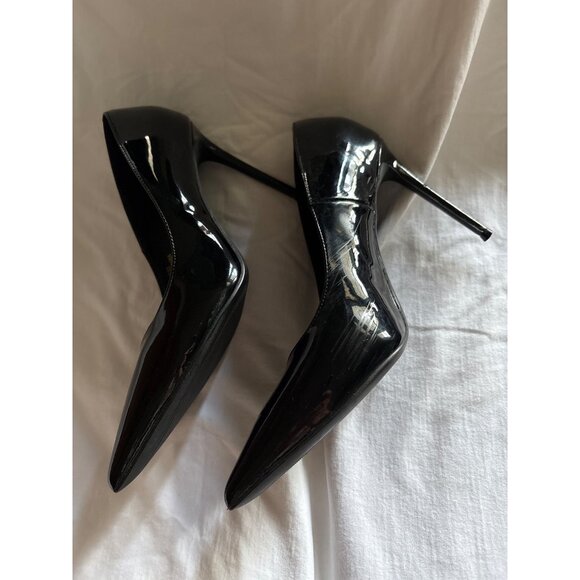 Black Patent Leather Pointed-Toe High Heels With Stiletto Heel Size 11 - Picture 3 of 8